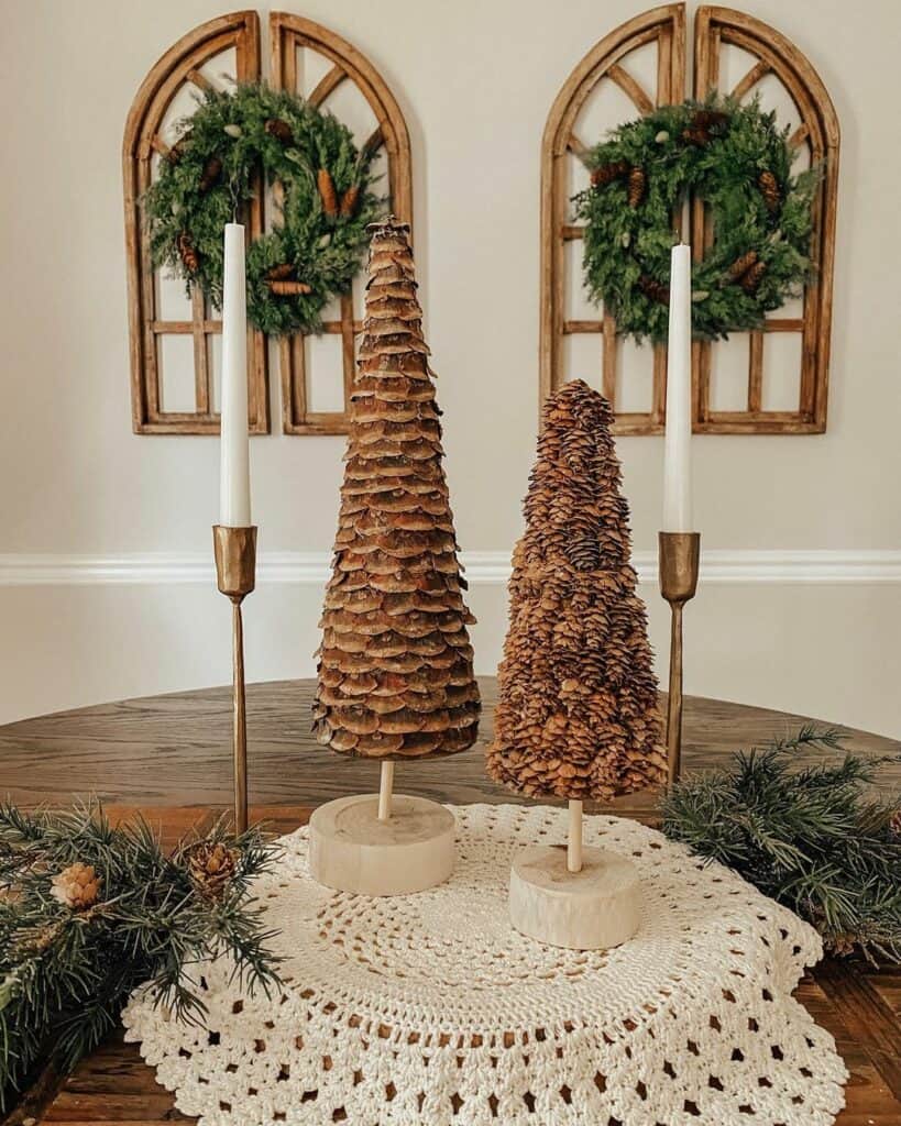 Pinecones Trees as Table Centerpiece