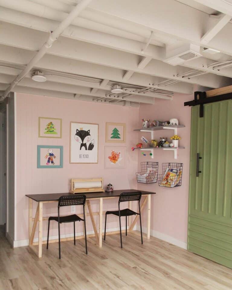 Pink and Green Kids' Craft Corner