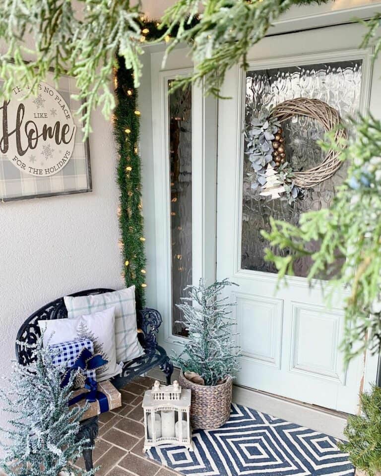 Porch with Christmas Tree Décor