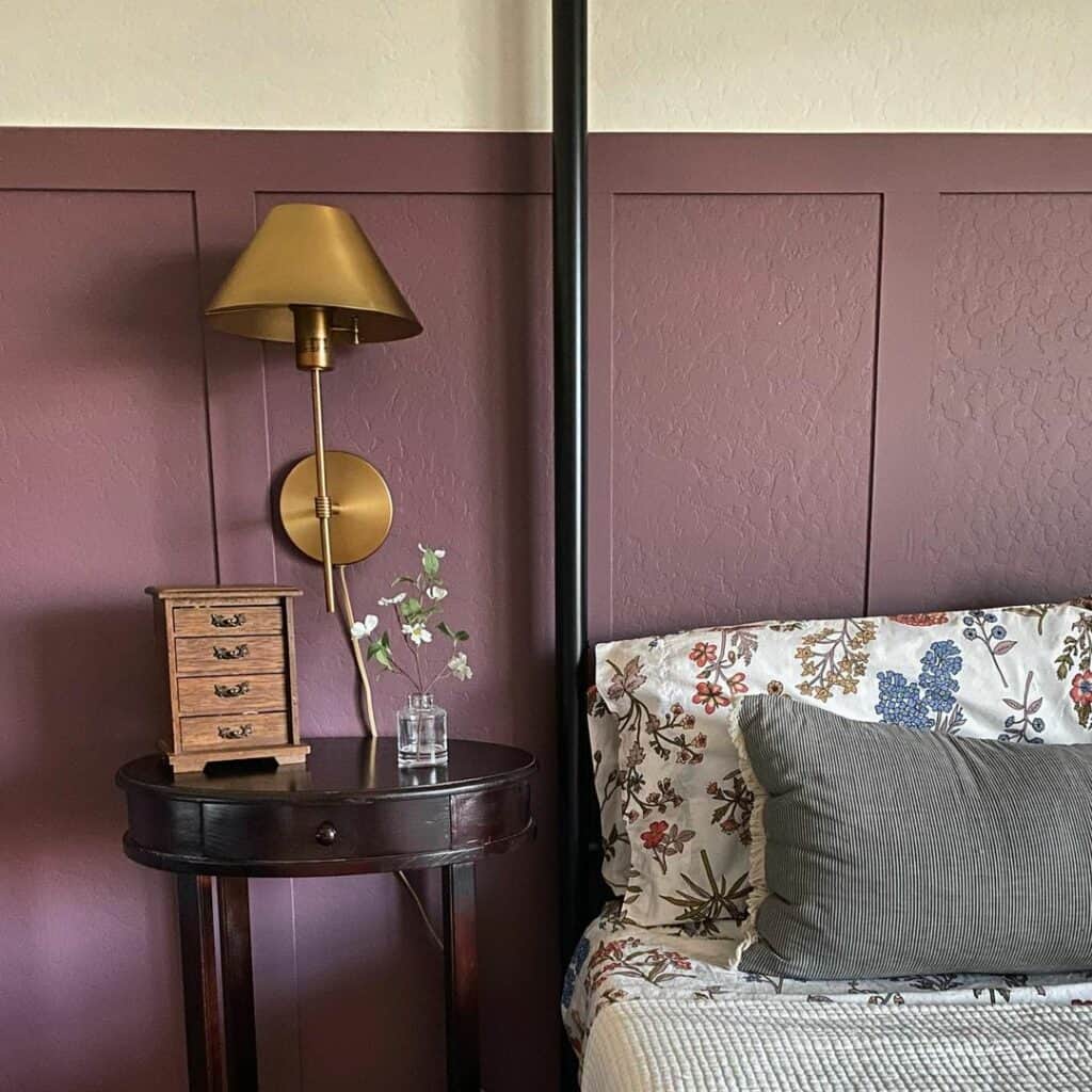 Purple Half-Wall Wood Paneling Ideas