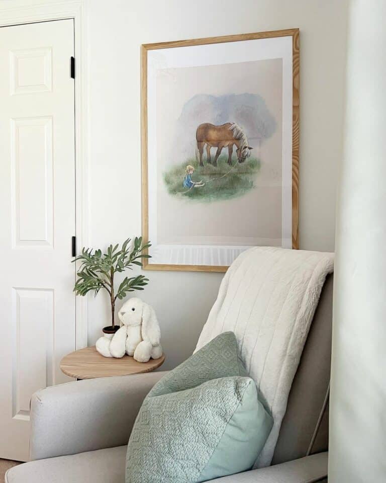 Quiet Nursing Corner with Grey Nursery Chair