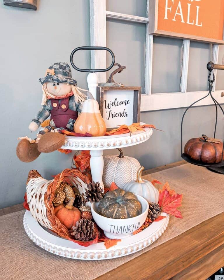 Rag Doll and Pine Cones Fall Décor