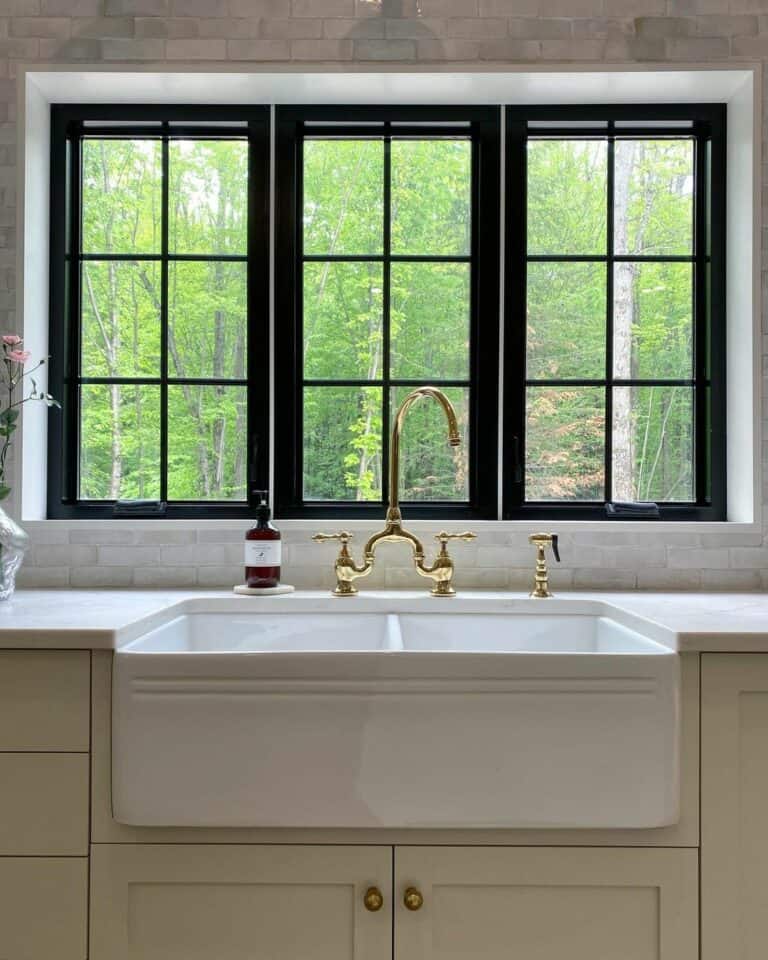 Recessed Windows Over Farmhouse Sink