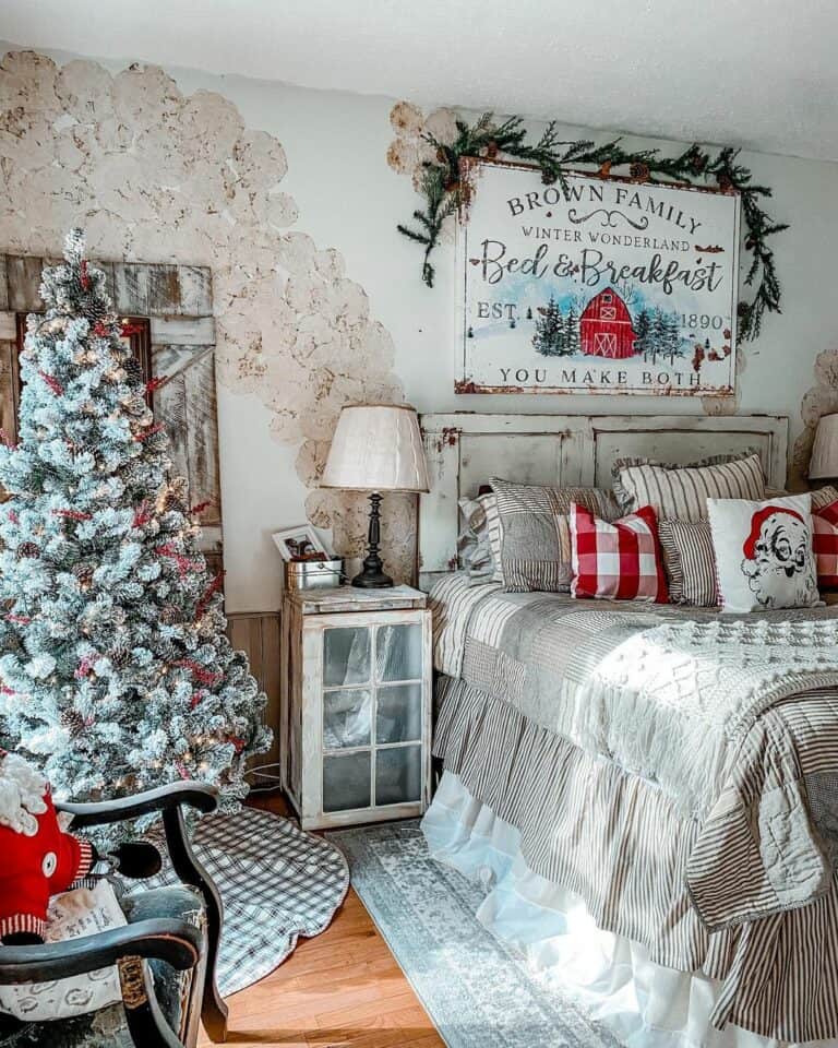 Rustic Bedroom at Christmas