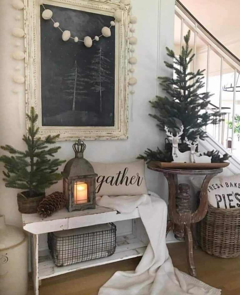 Rustic Brown Entryway Round Table