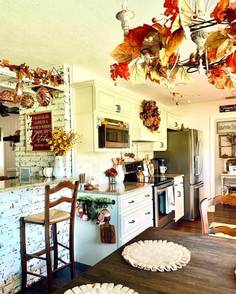 Rustic Fall Kitchen with Copper Accessories