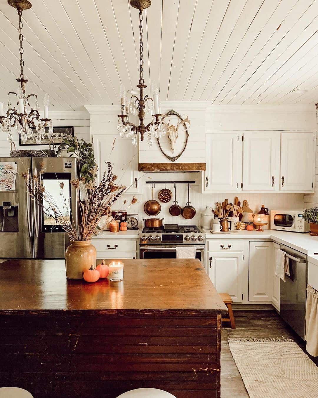 Rustic Farmhouse Kitchen with Copper Accessories - Soul & Lane