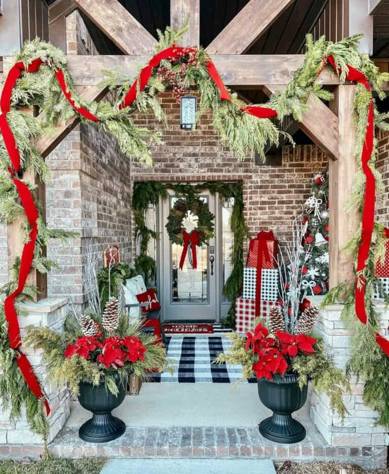 Rustic Winter Porch Décor