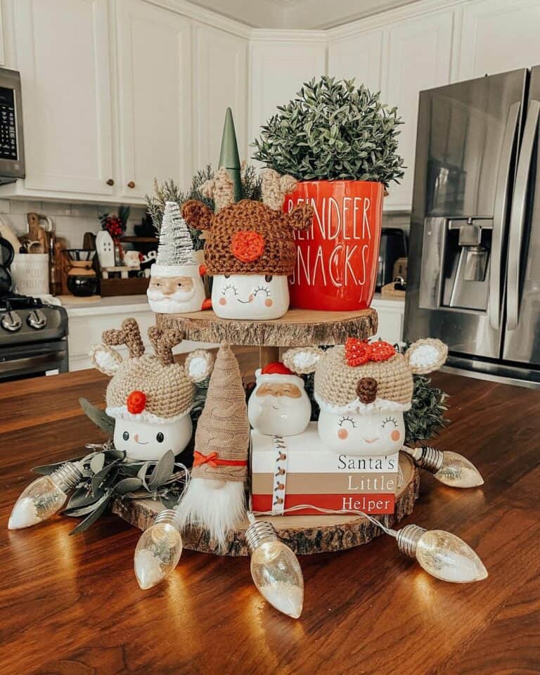 Santa's Little Helper Christmas Tiered Tray Décor