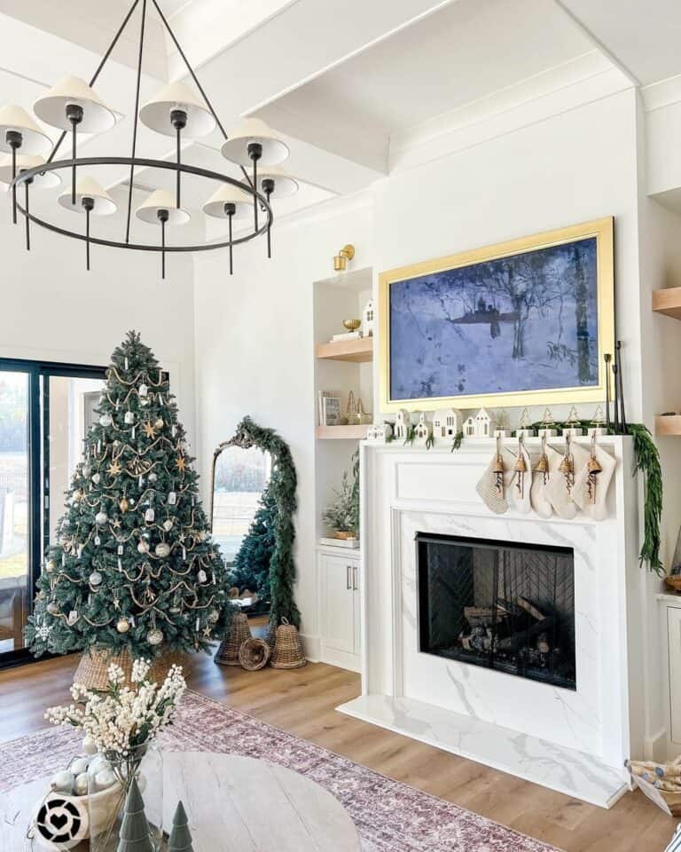 Shaded Wagon Wheel Chandelier