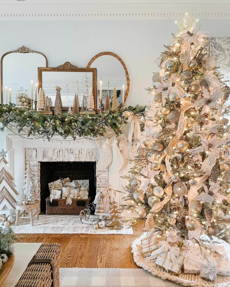 Silver and Gold Decorations with Farmhouse Décor