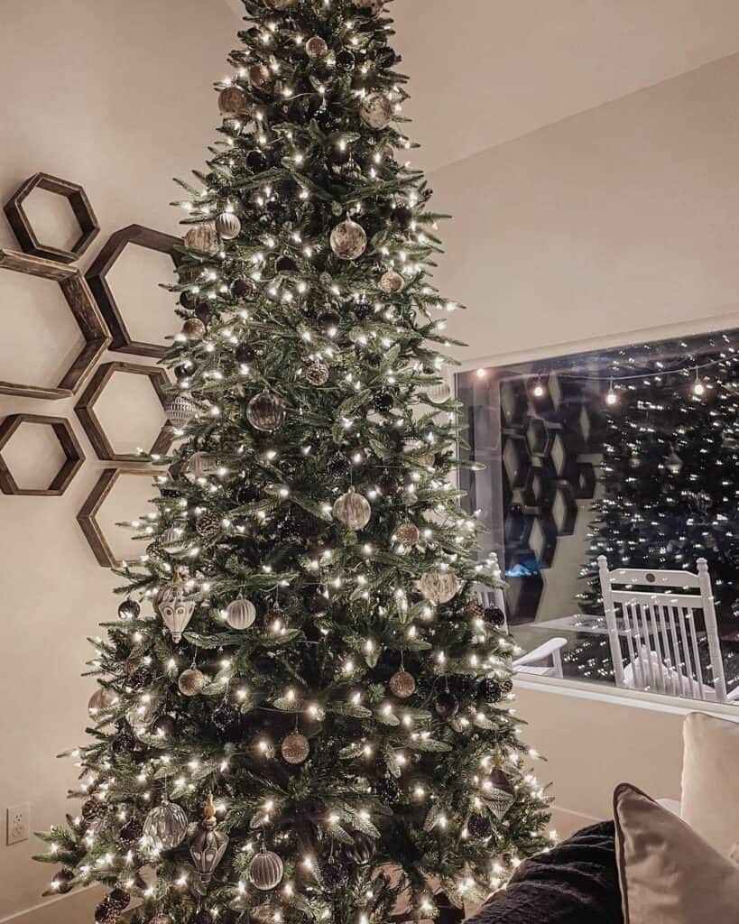 Silver and White Modern Farmhouse Christmas Tree