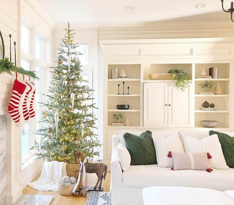 Simple Christmas Tree with White Ornaments
