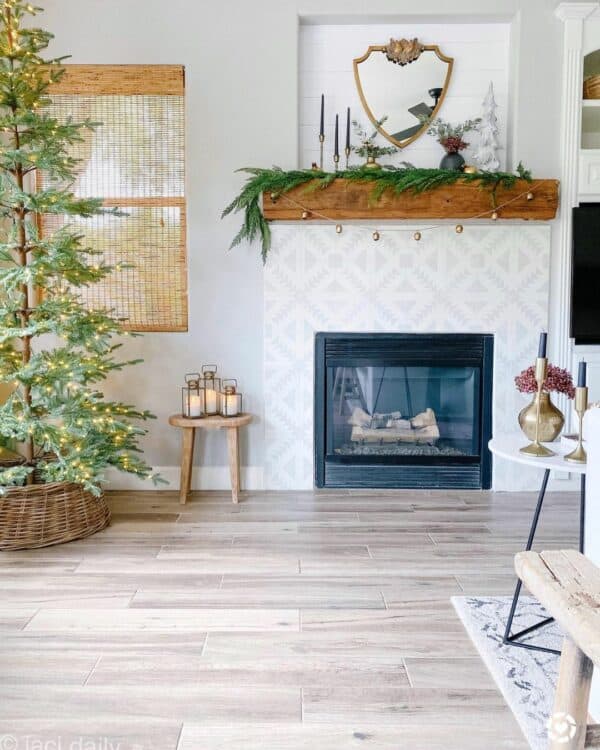 Simple Green Tree in a Wicker Tree Collar Soul & Lane