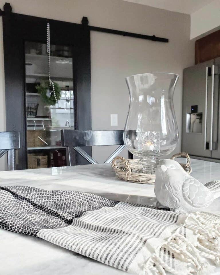 Sliding Black Pantry Door in Kitchen Soul & Lane