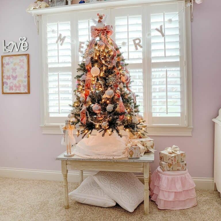 Small Christmas Tree for Pink Girl's Bedroom