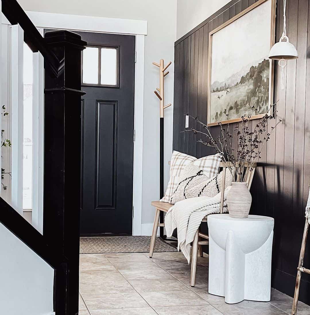 Small Entryway Wall D cor With Black Shiplap Soul Lane small-entryway-wall-d-cor-with-black-shiplap-soul-lane