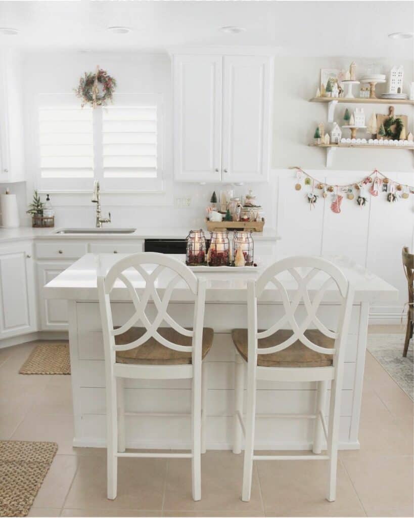 Small Space White Kitchen Island