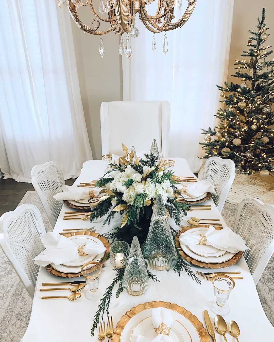 Soft Magical White and Gold Dining Room - Soul & Lane