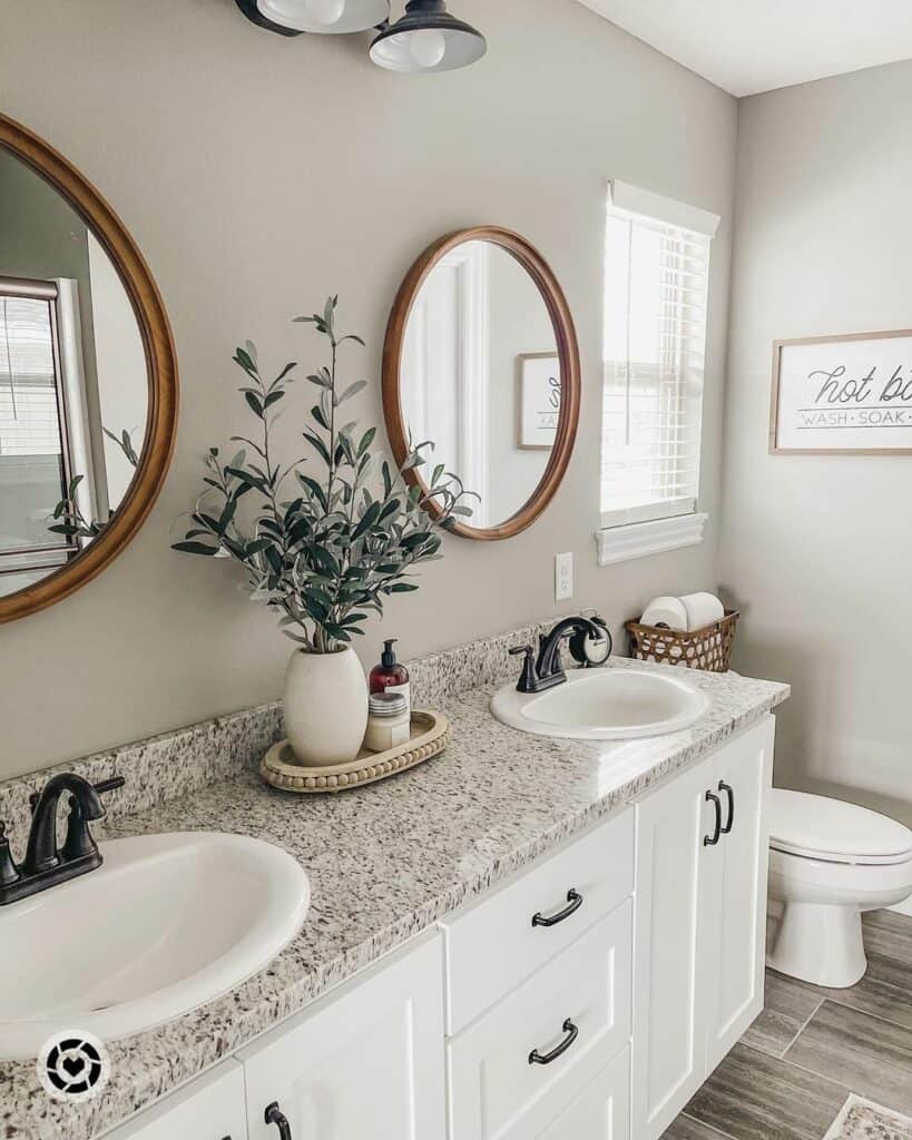 Speckled Bathroom Countertop Décor