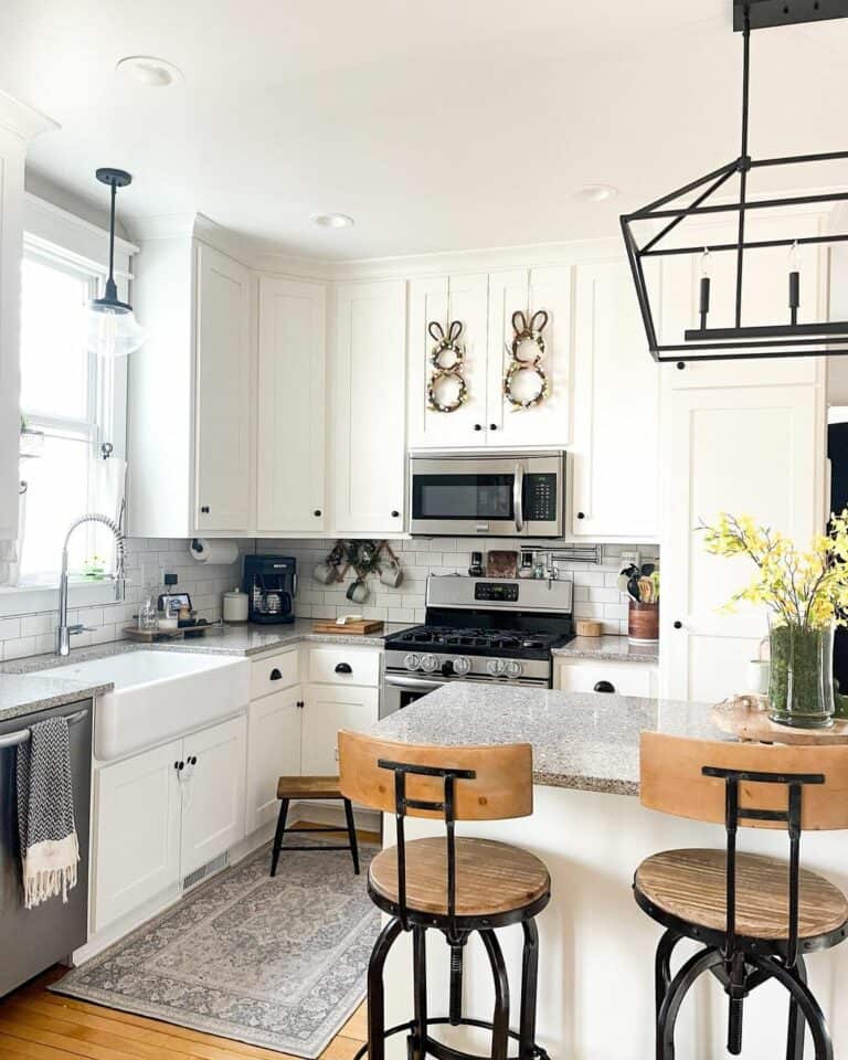 Spring Clean Kitchen with Bunny Wreaths