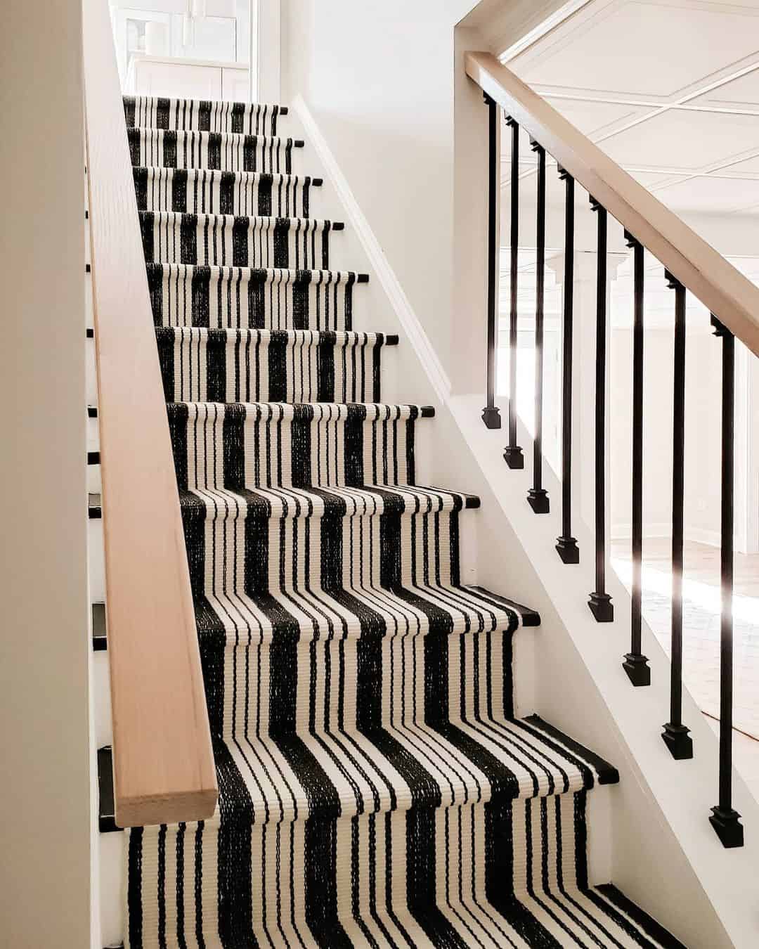 Stylish Black and White Stair Runner Soul & Lane