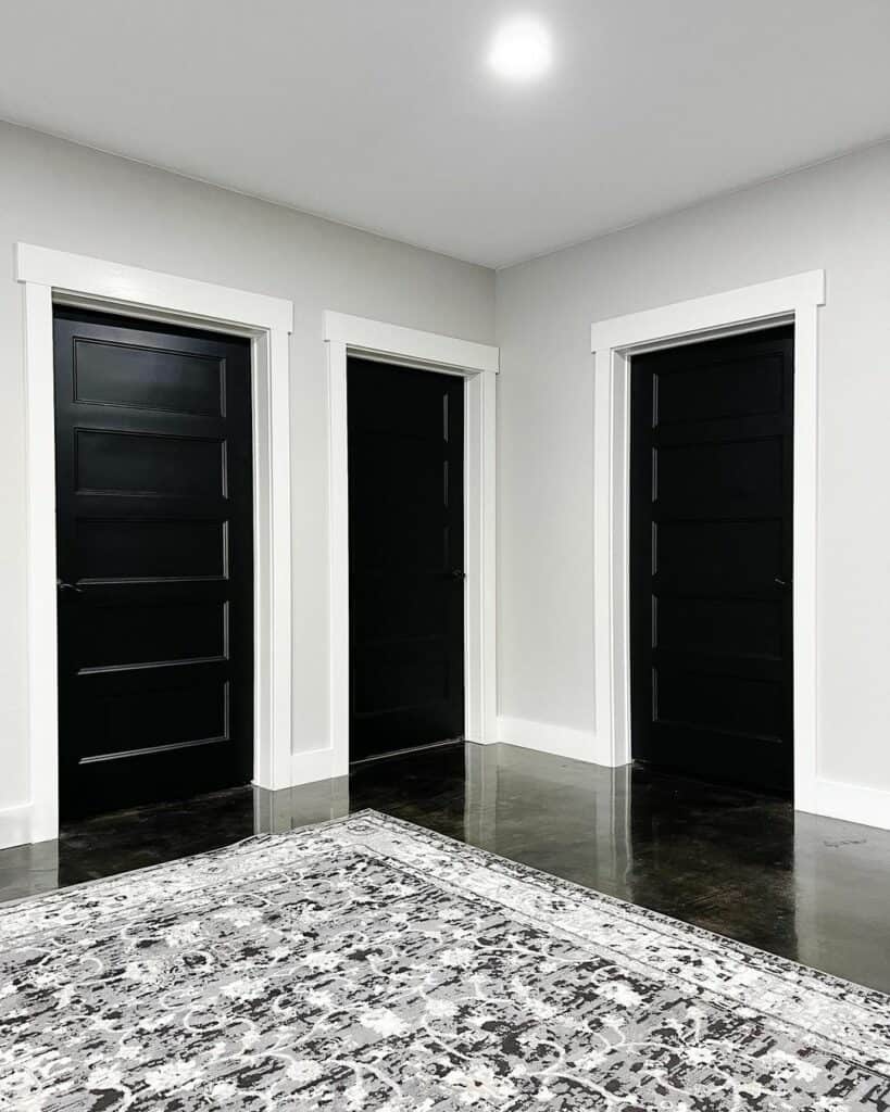 Three Black Doors with White Trim - Soul & Lane