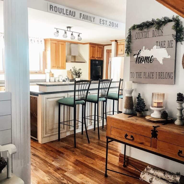 Touches of Wood and Black Kitchen