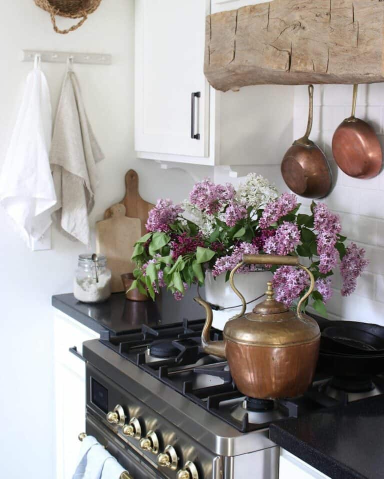 Traditional Kitchen with Vintage Copper Kettle