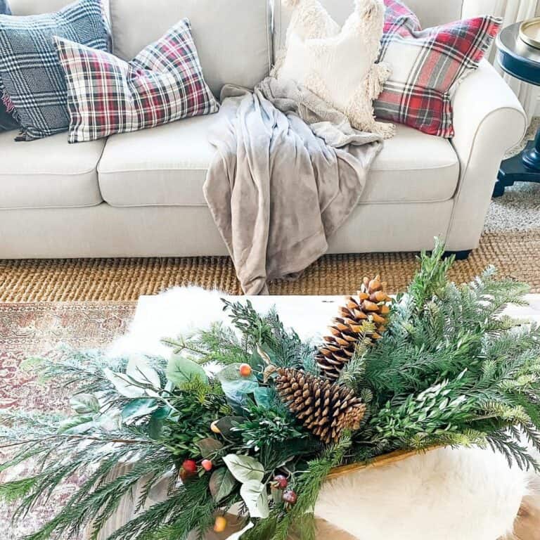 Tree Clippings and Pine Cone Centerpiece