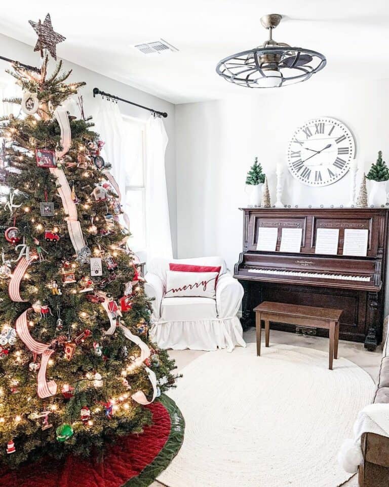 Tree in a White Living Room