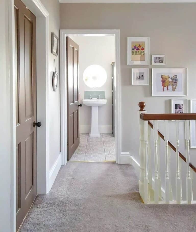 Upstairs Hallway with Staircase Gallery Wall