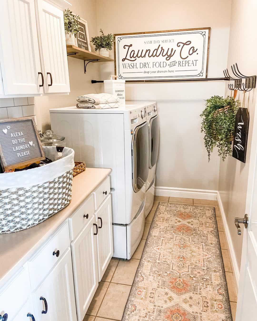 30 Stunning Laundry Room Rugs to Bring in Some Pattern