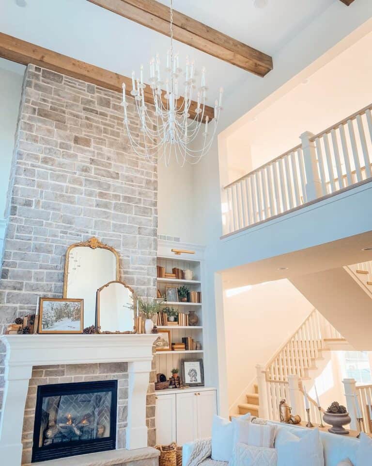 Vintage Mirrors on a White Mantel
