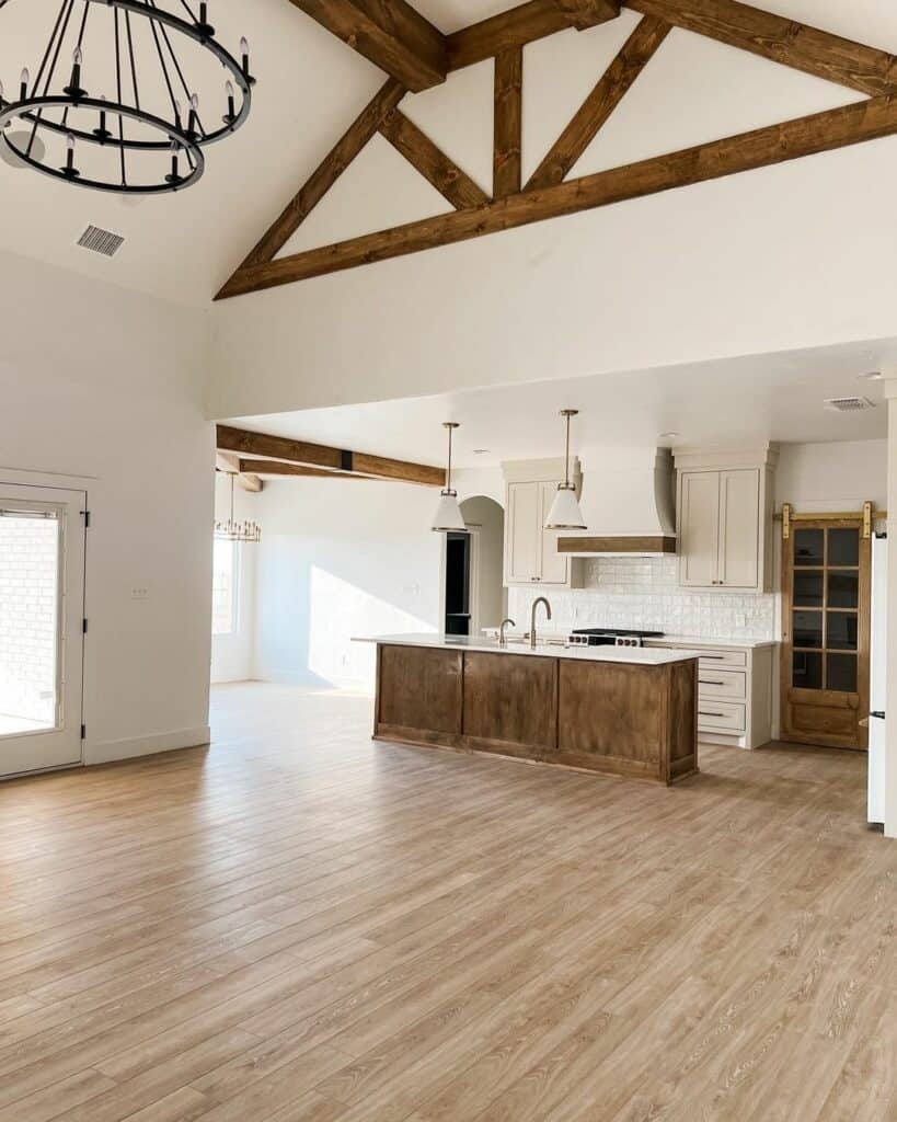 Warm-Toned Open Concept Kitchen