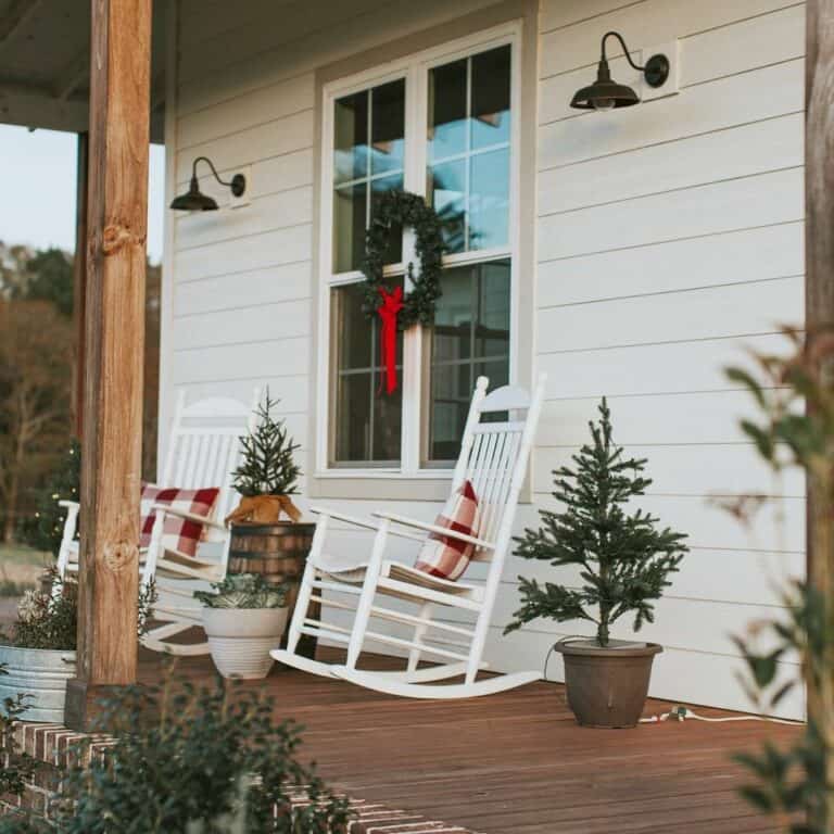 Welcoming Holiday Farmhouse Porch