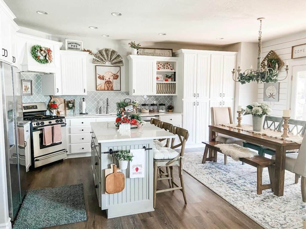 White Beaded Cabinet Doors