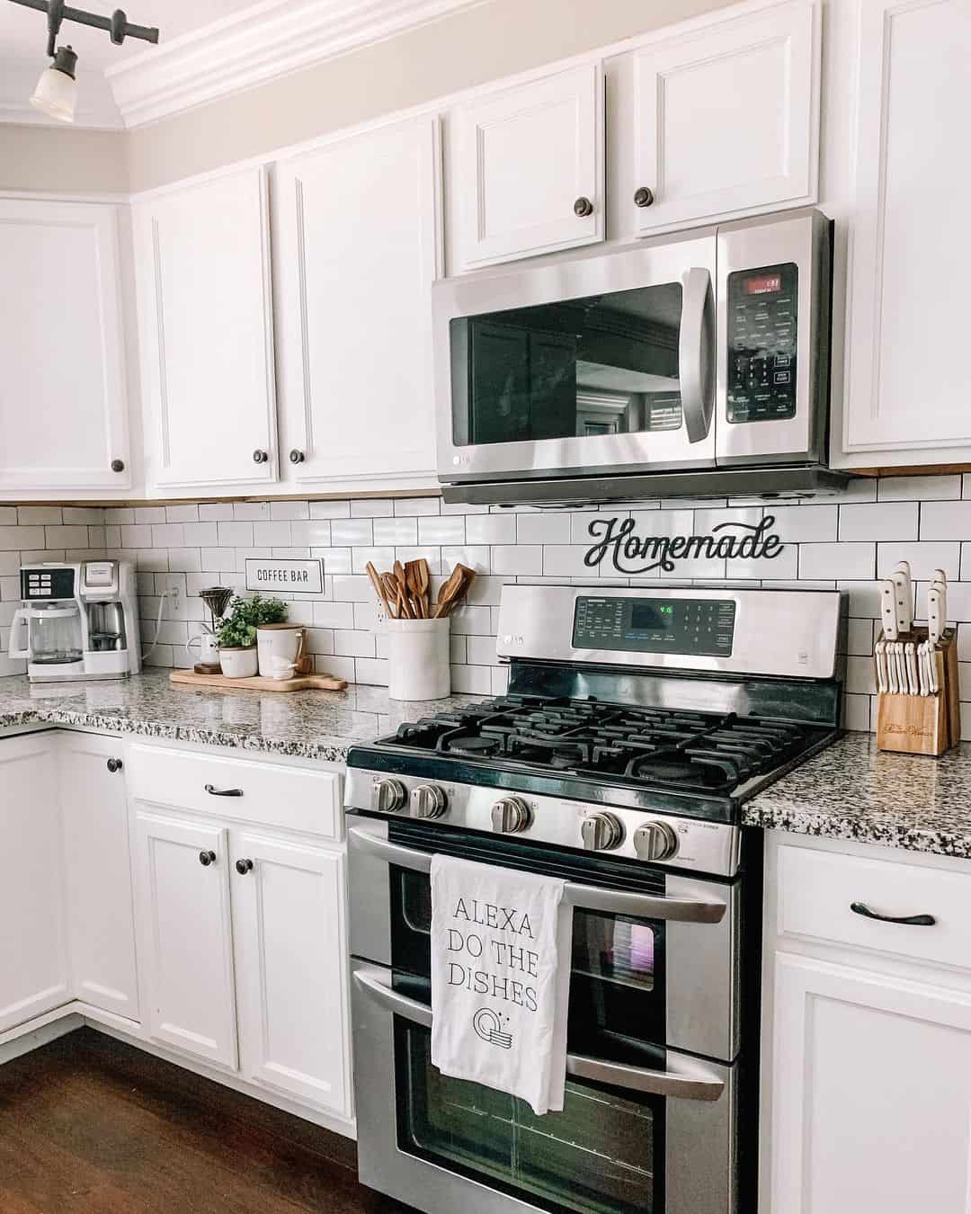 All 30+ Images white kitchen cabinets with stainless steel appliances Excellent