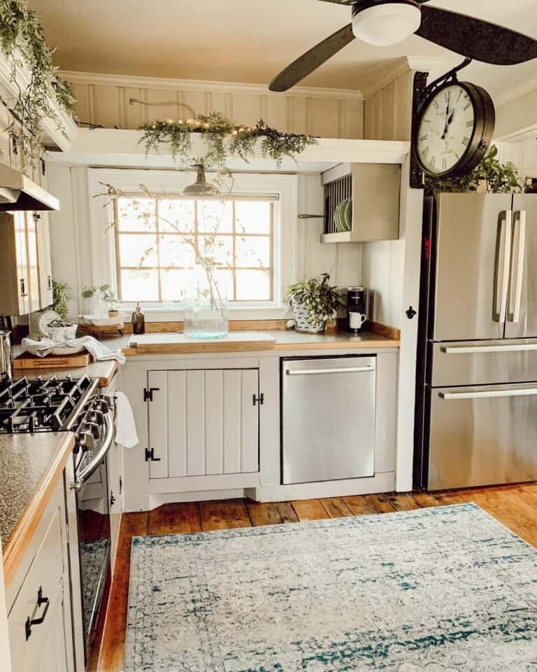 White Cabinetry With Beadboard Doors
