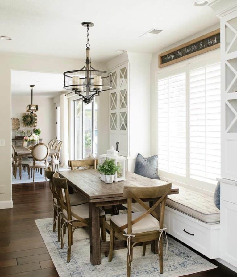 White Dining Bench with Storage Soul & Lane