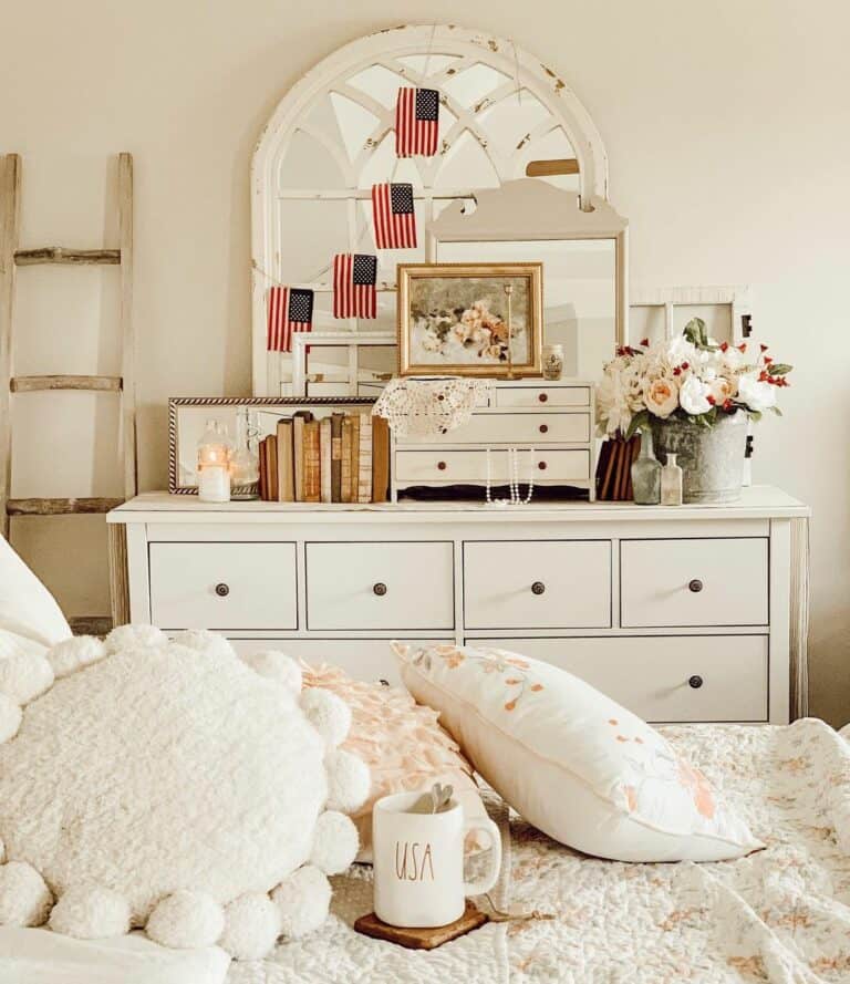 White Dresser with 4th of July Decorations