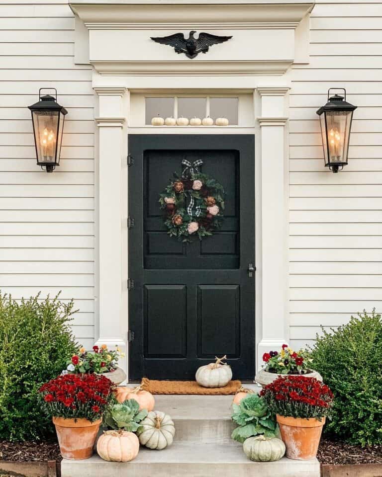 White Exterior Front Door Trim