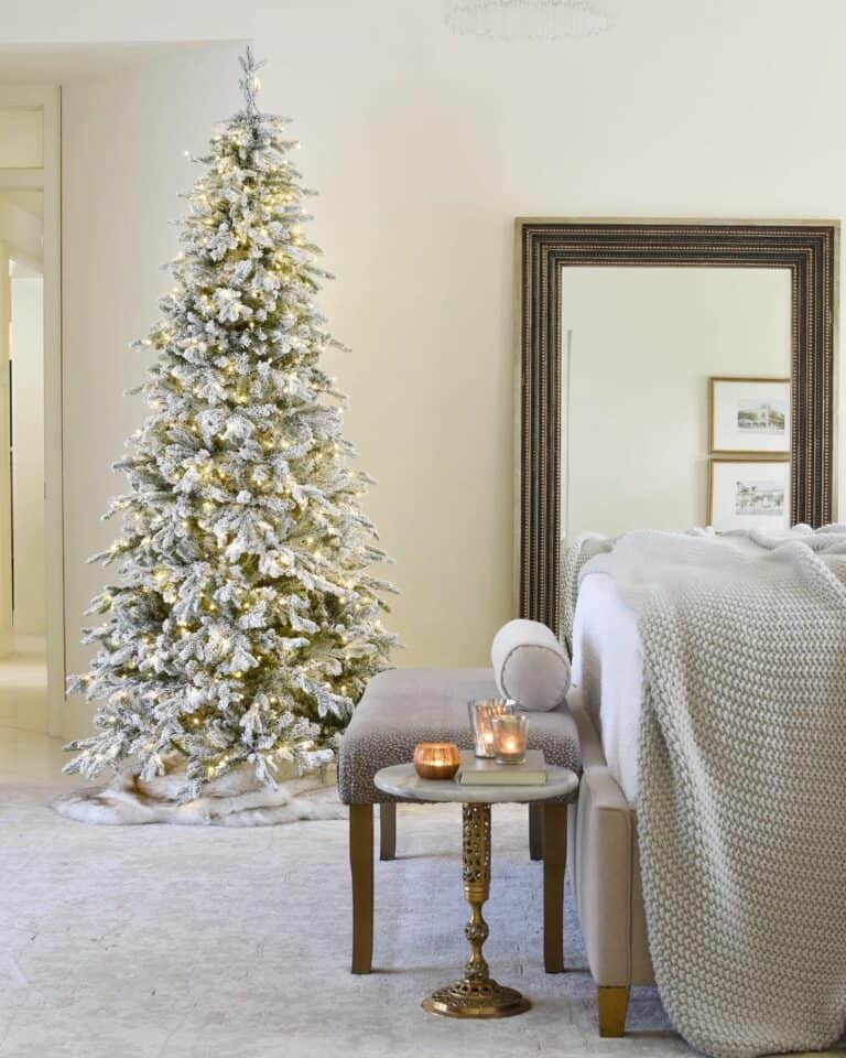 White Faux Fur Christmas Tree Skirt
