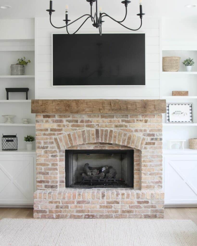 White Framed Television on Shiplap Wall