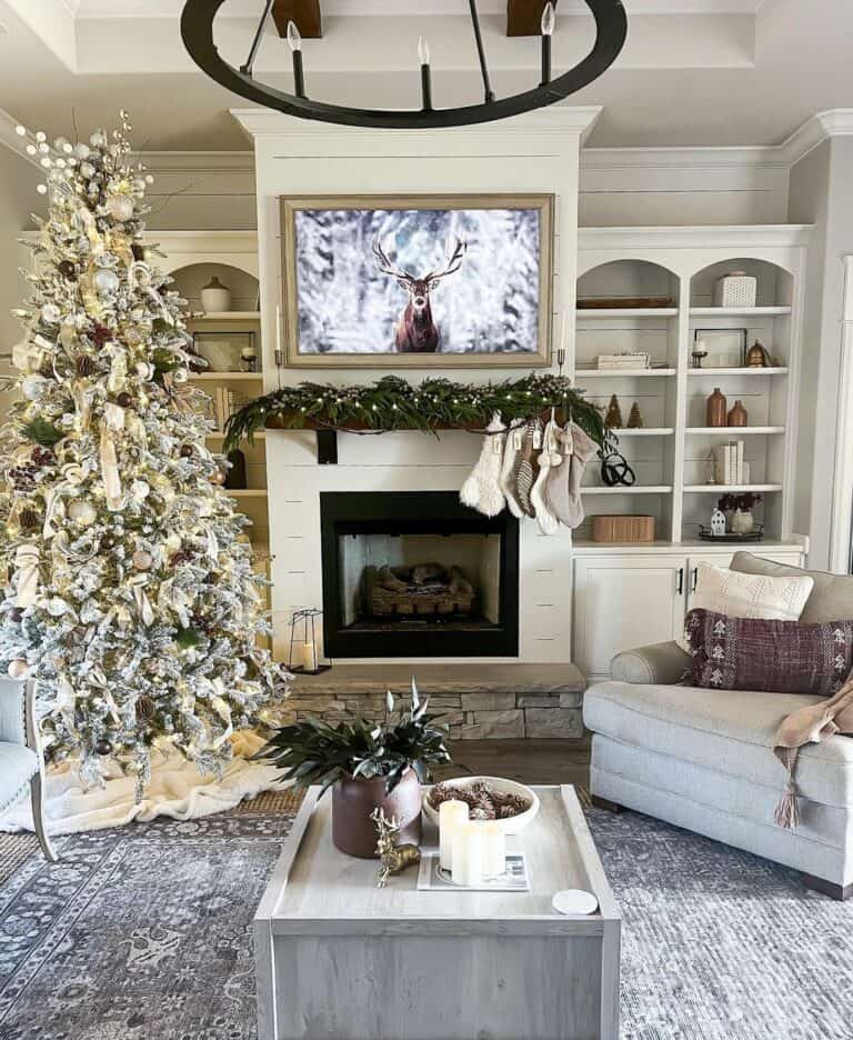 White Fur Christmas Tree Skirt