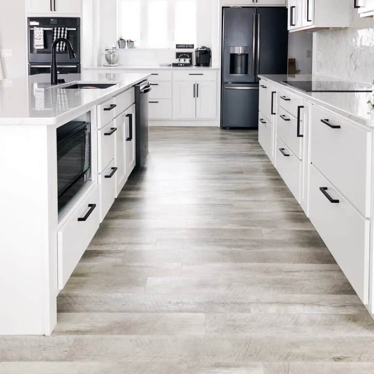 White Kitchen with Black Appliances Soul & Lane
