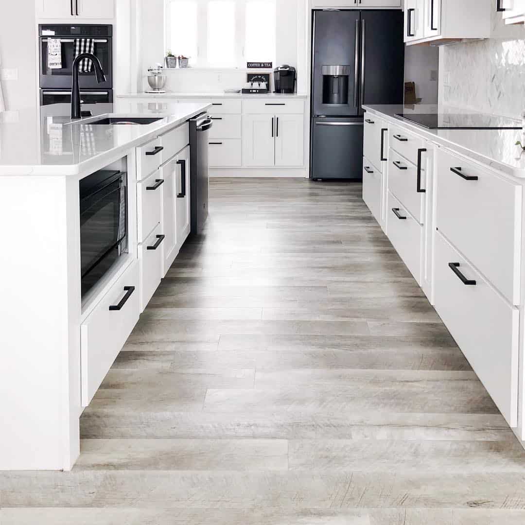 White Kitchen with Black Appliances - Soul & Lane