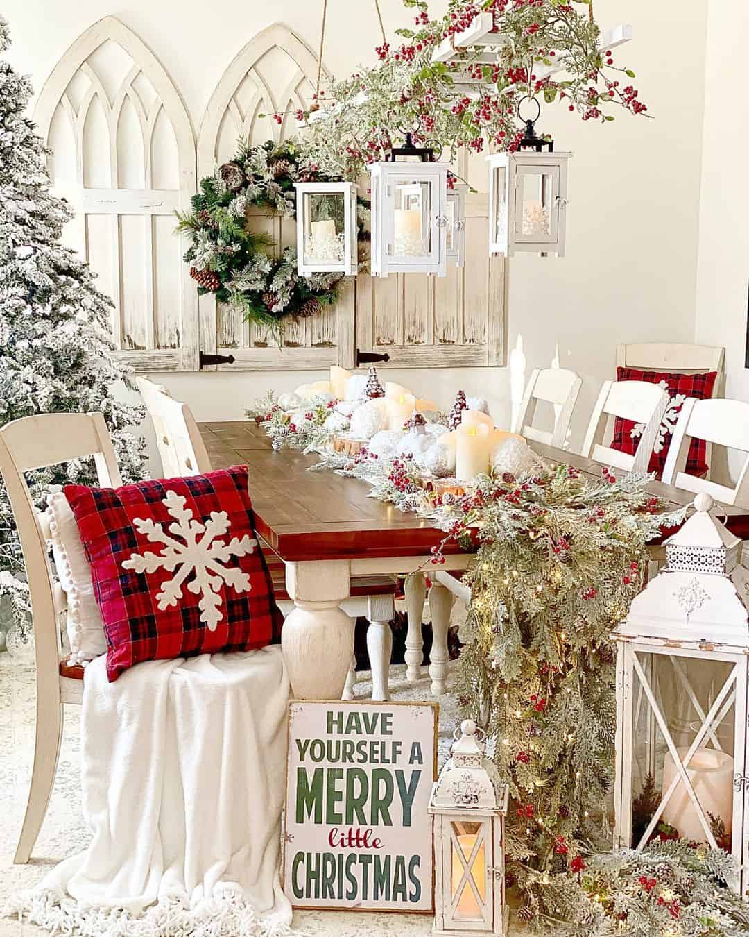 White Lanterns Illuminate Dining Table - Soul & Lane