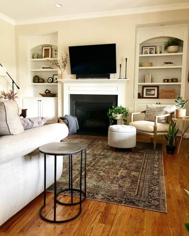 White Living Room with Traditional Touches