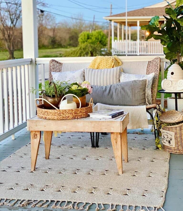 White Modern Farmhouse Porch Railing